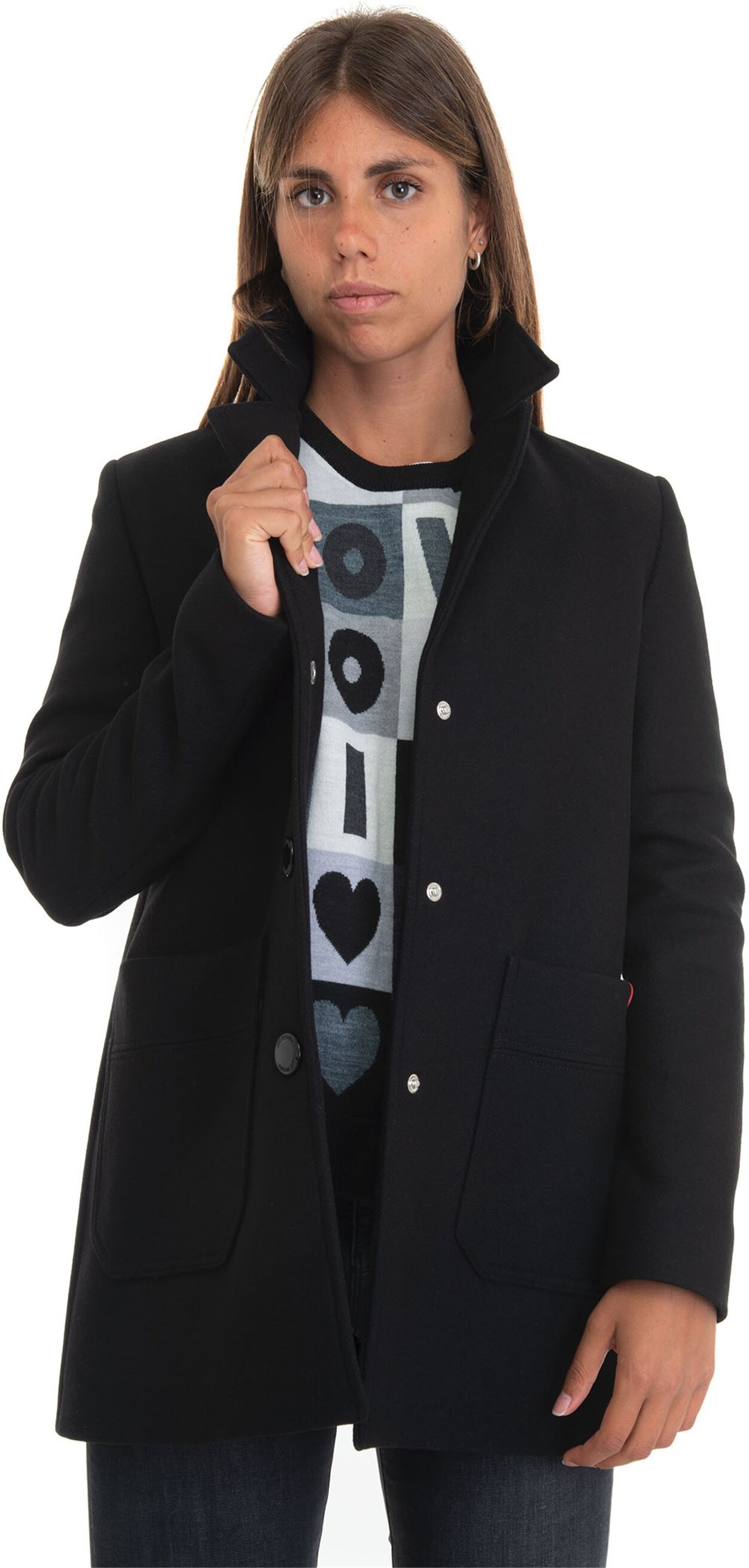 Love Moschino Cappotto in panno Nero Donna 44