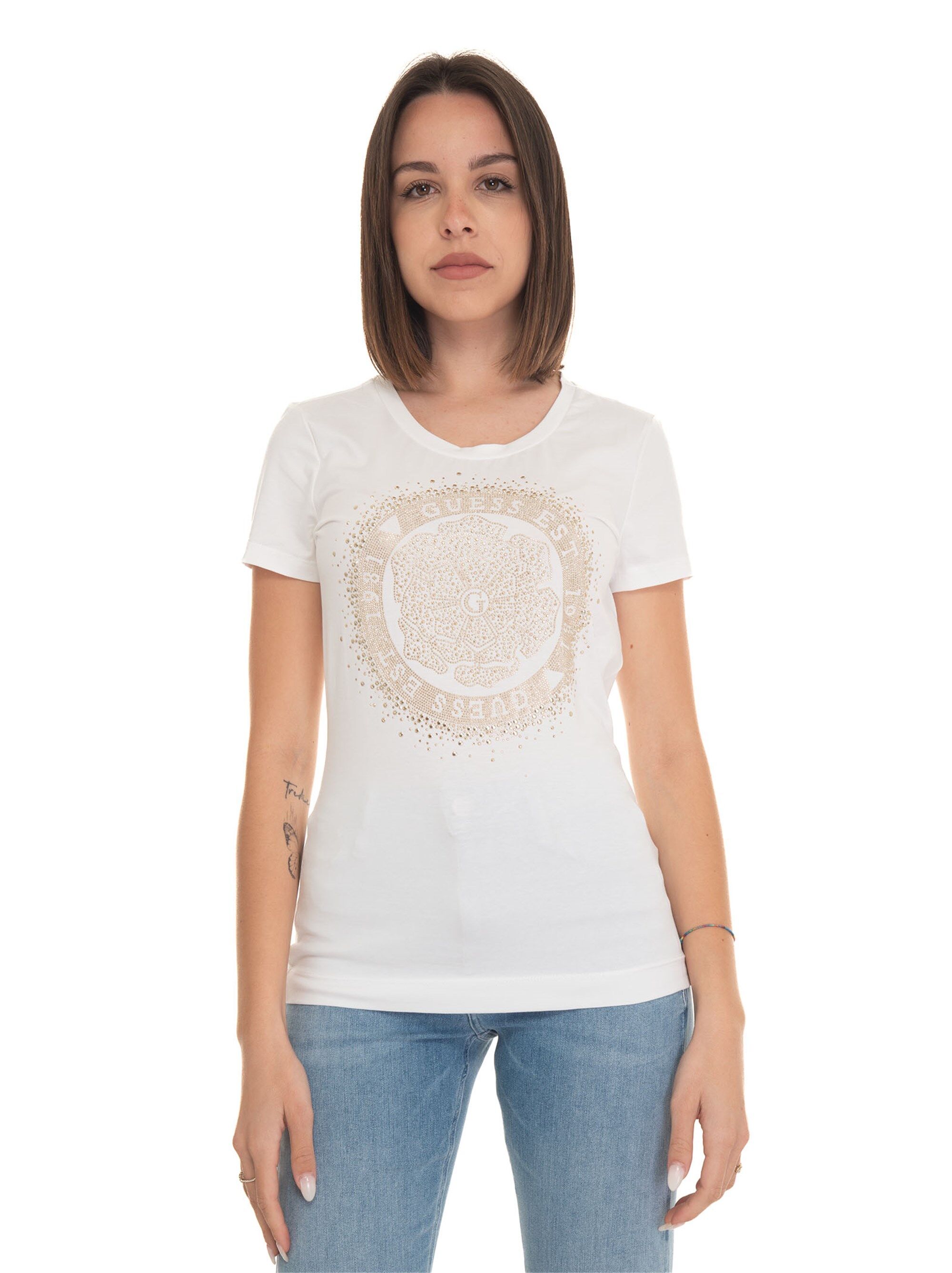 Guess T-shirt Bianco Donna XL