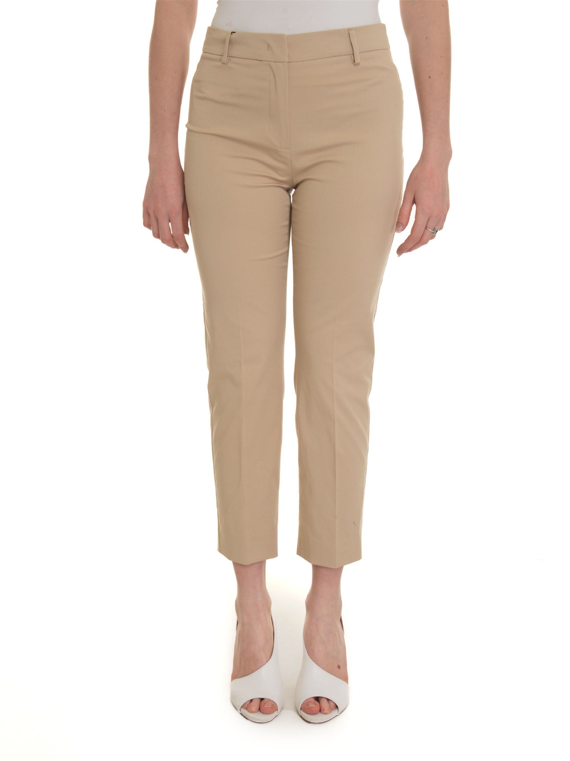 Weekend Max Mara Pantalone in cotone Cecco Beige Donna 42