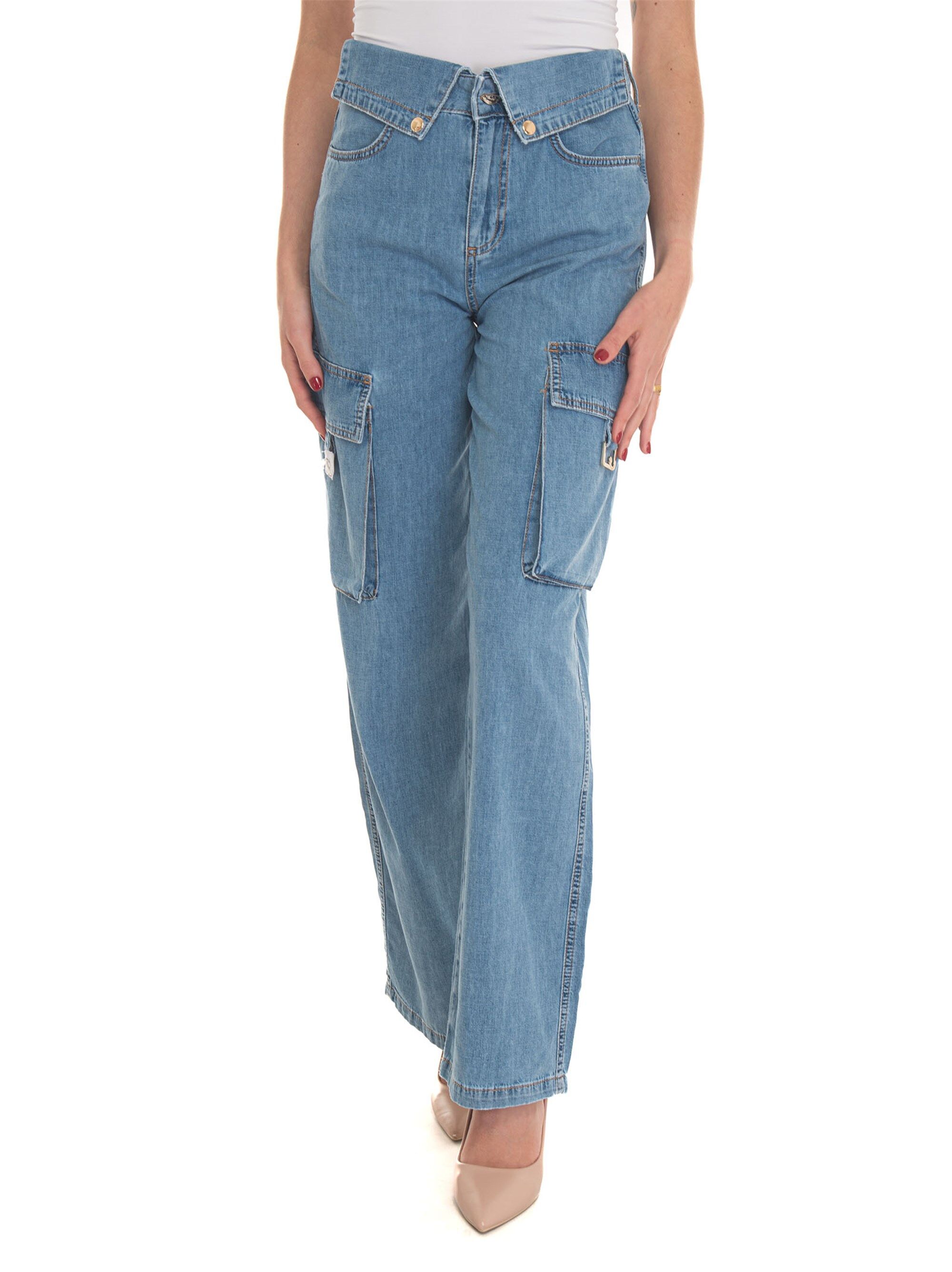 Liu Jo Pantalone cargo Denim chiaro Donna 27