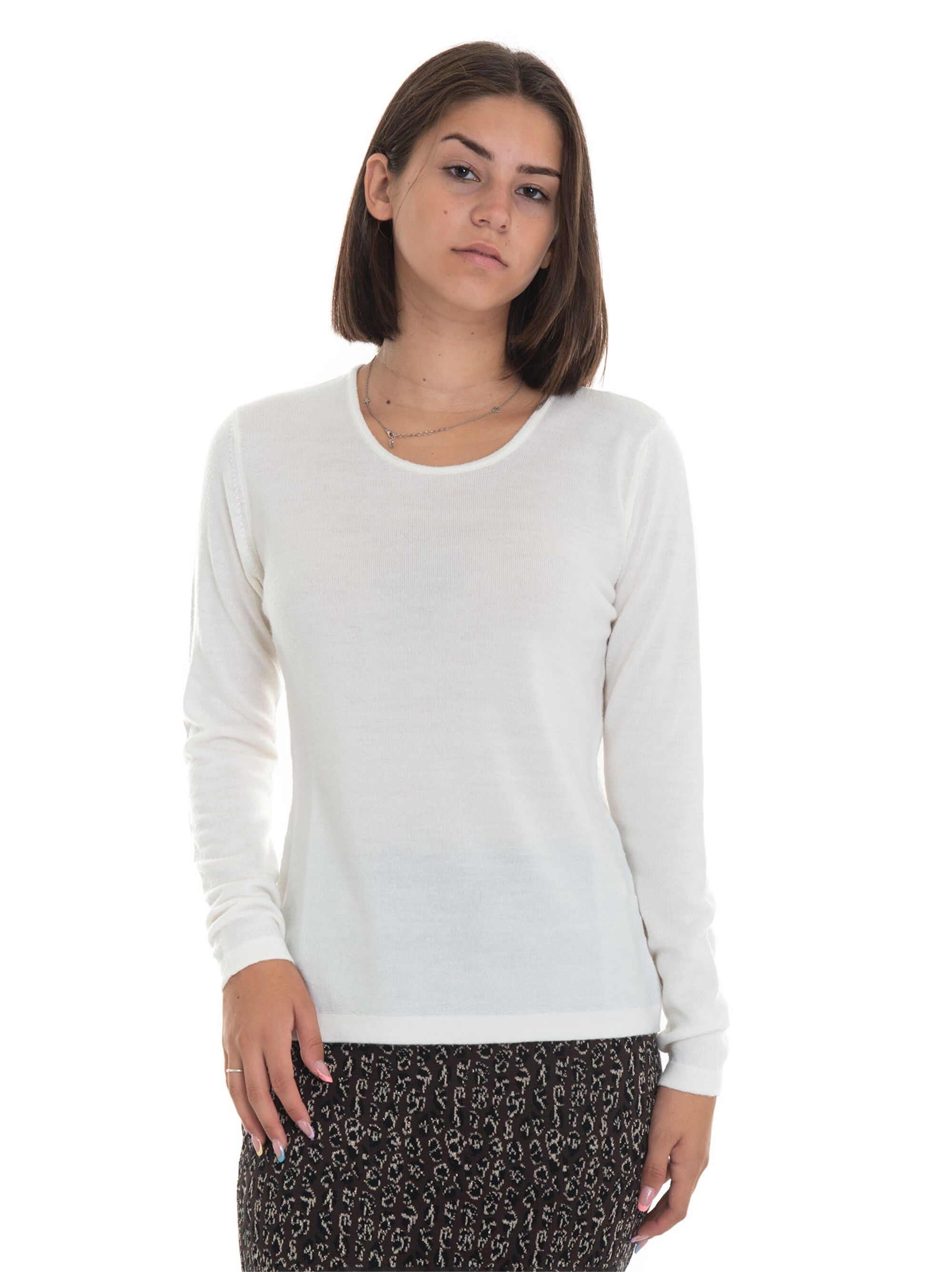 Quality First Pullover girocollo Bianco Donna XL