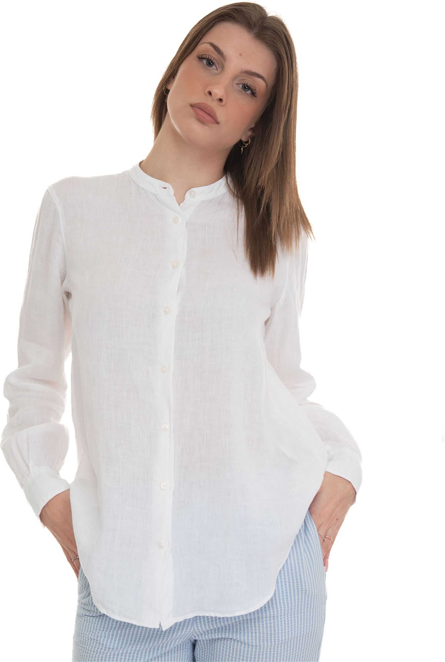 Fay Camicia in lino Bianco Donna S