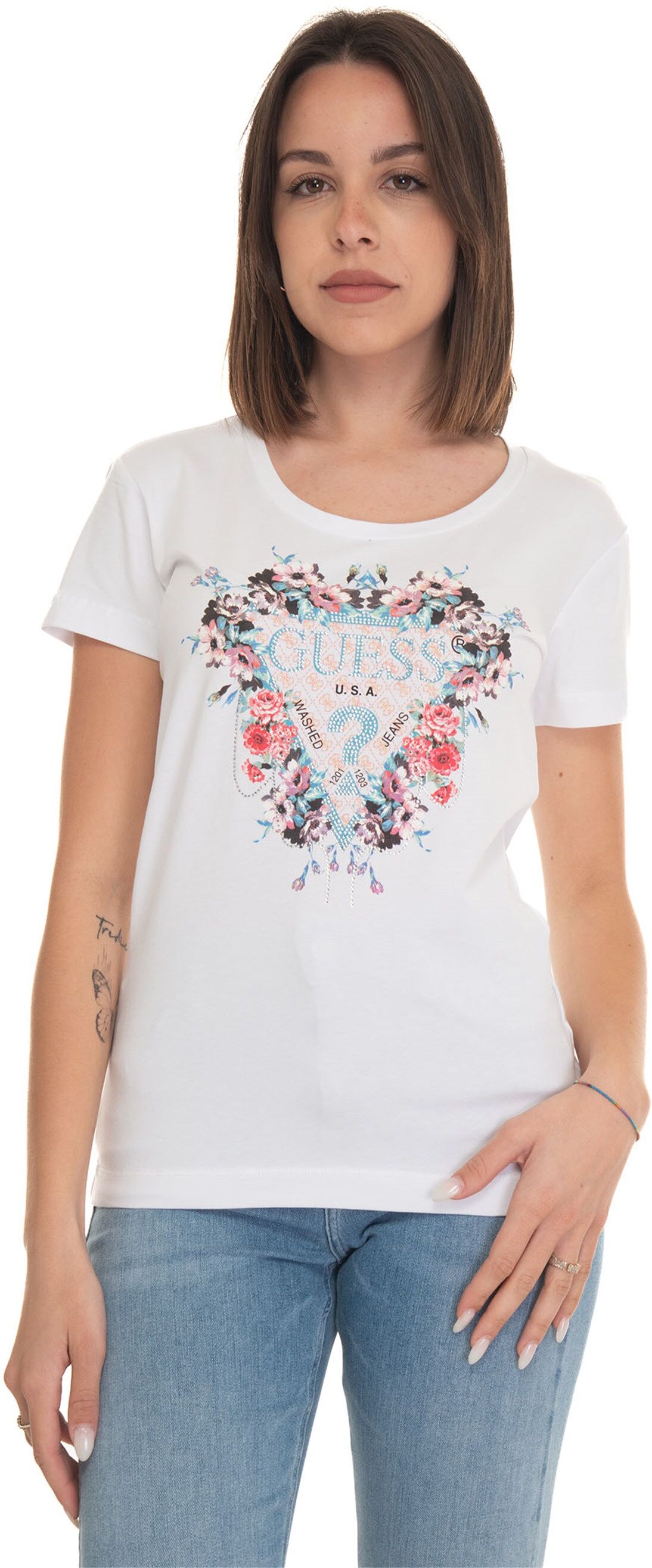 Guess T-shirt Bianco Donna XL