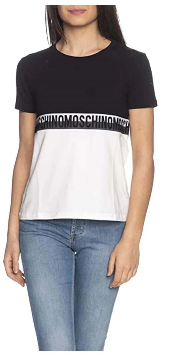 MOSCHINO T-Shirt Donna Art A1919 9021 1555 Colore Foto Misura A Scelta NERO