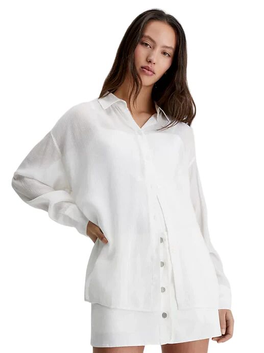 Calvin Camicia Donna Art J20j221184 P-E 23 Colore Bianco Misura A Scelta ANCIENT WHITE