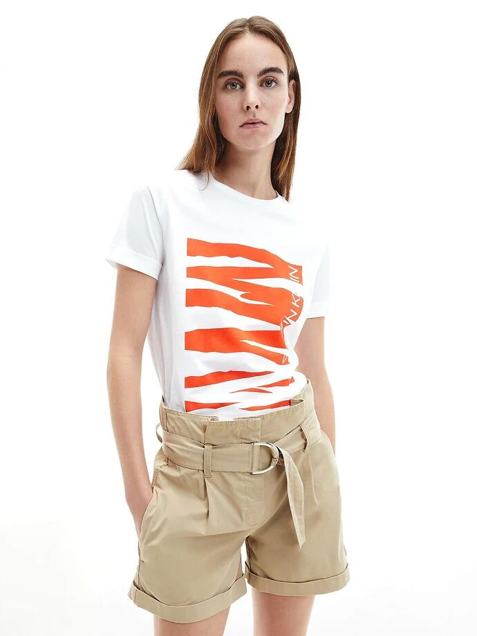 Calvin T-Shirt Donna Art K20k203030 Yaf Colore Foto Misura A Scelta BIANCO