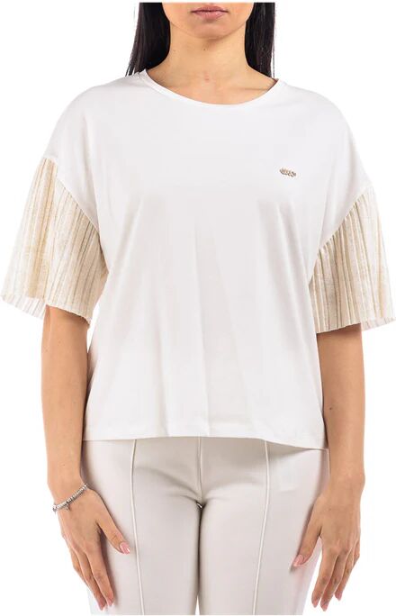 Liu Jo T-Shirt Donna Art Ta4029 Js003 LT.IVORY/LT.GOLD