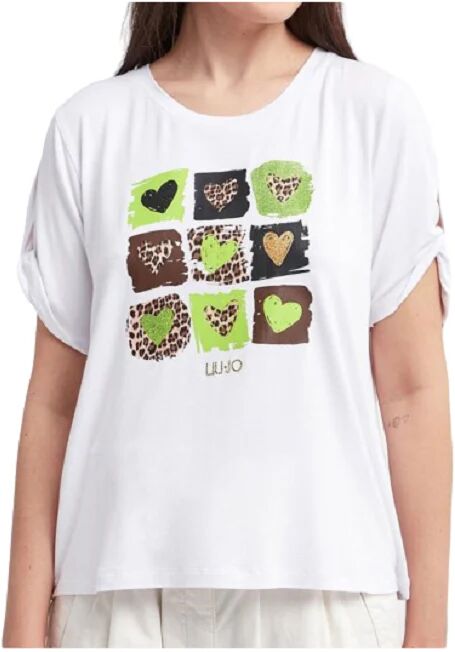 Liu Jo T-Shirt Donna Art Va4106 Js360 BIANCO/CUORI