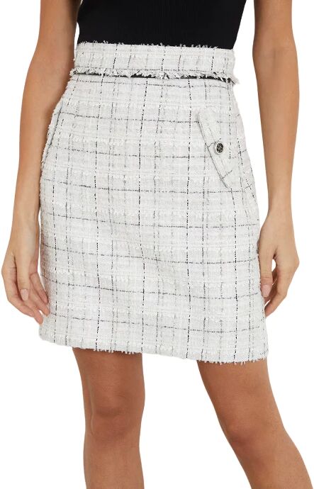 GUESS Gonna Donna Art W4rd56a Awfww2 CHECK TWEED WHITE CO