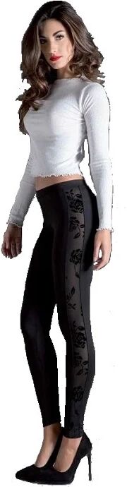 LOVE AND BRA Leggings Effetto Trasparenza Art 16422 Colore Nero Misura A Scelta NERO L XL