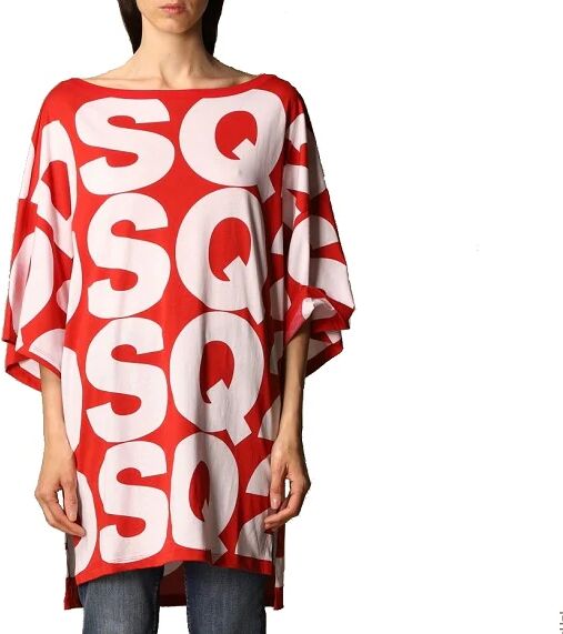 DSQUARED2 Maxi T-Shirt Donna Art D6m323020 610 Colore Rosso Misura A Scelta ROSSO