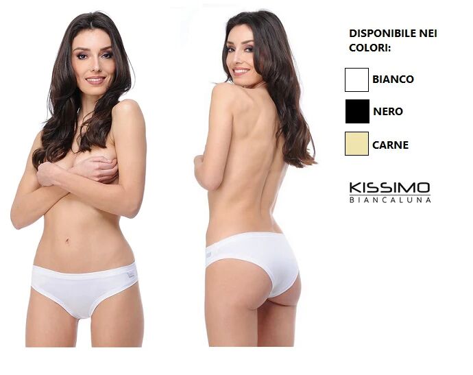 KISSIMO 3 Slip Donna A Vita Bassa In Cotone Art. Ks502t Col. E Mis. A Scelta BIANCO 6