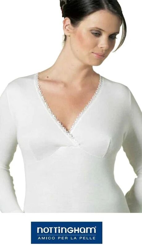 NOTTINGHAM T-Shirt Donna Con Forma Seno In Lana/cotone Art. Tl23bw Col. Foto Mis. A Scelta BIANCO 6