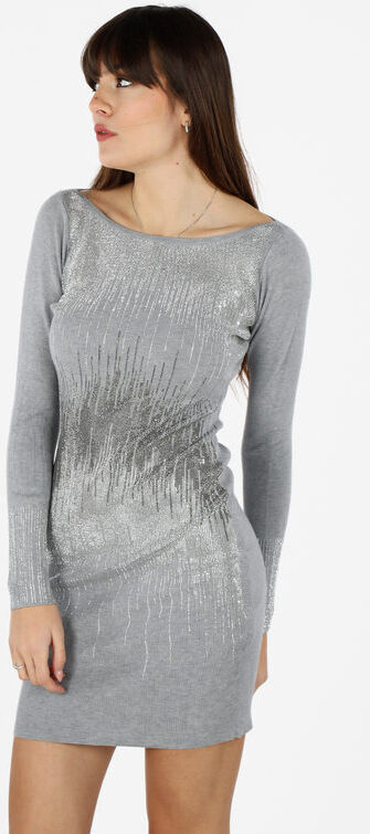 enzoria Abito donna in maglia con strass Abiti donna Grigio taglia Unica