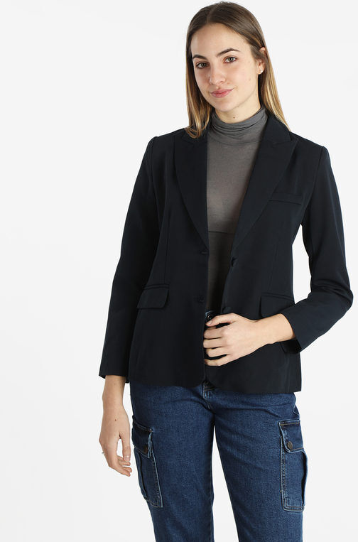 Solada Blazer classico da donna tinta unita Blazer donna Blu taglia S