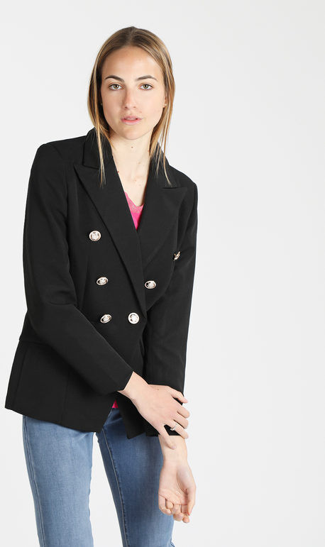 Melitea Blazer donna doppiopetto Blazer donna Nero taglia S