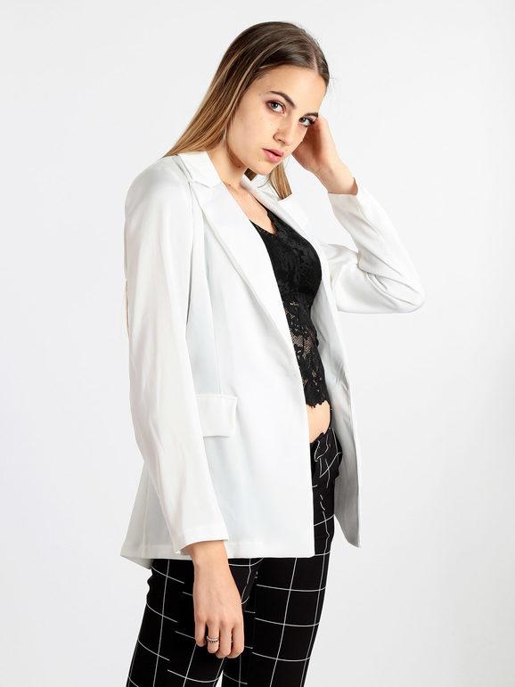 Solada Blazer donna effetto raso Blazer donna Bianco taglia Unica