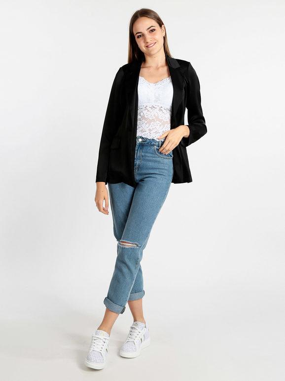 Solada Blazer donna effetto raso Blazer donna Nero taglia Unica