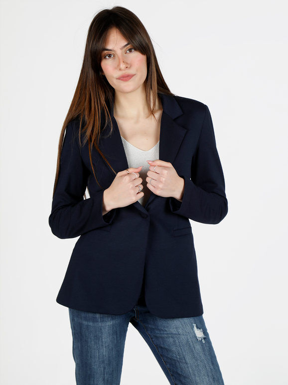 Fashion Blazer donna elegante con bottone Blazer donna Blu taglia S