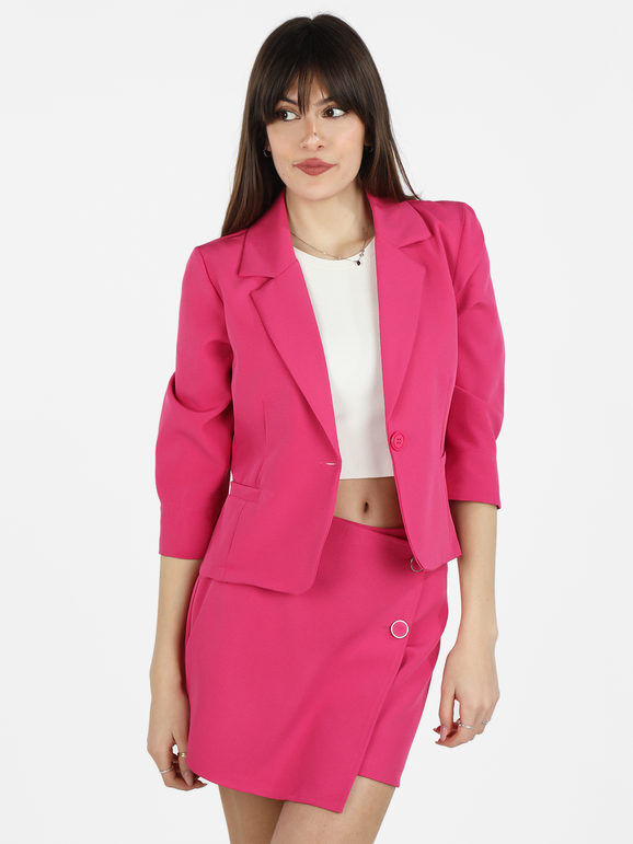 Frenetika Blazer donna elegante con maniche a 3/4 Blazer donna Fucsia taglia M