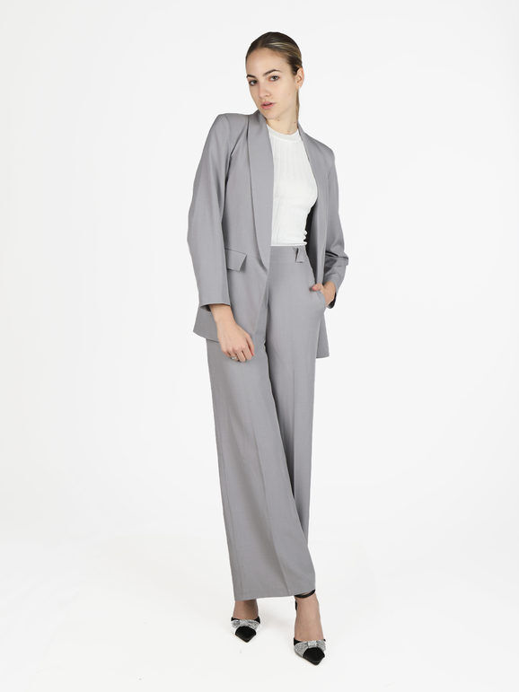 Melitea Blazer donna elegante senza chiusura Blazer donna Grigio taglia Unica