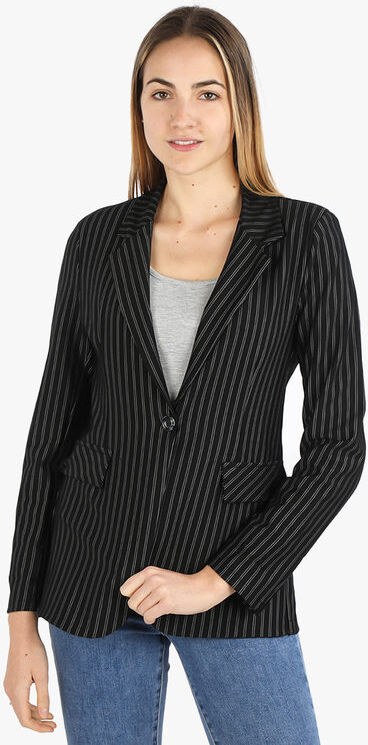 New Gj Blazer donna gessato Blazer donna Nero taglia L