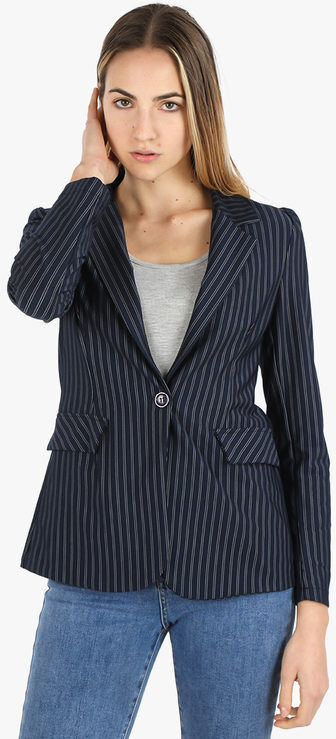 New Gj Blazer donna gessato Blazer donna Blu taglia S