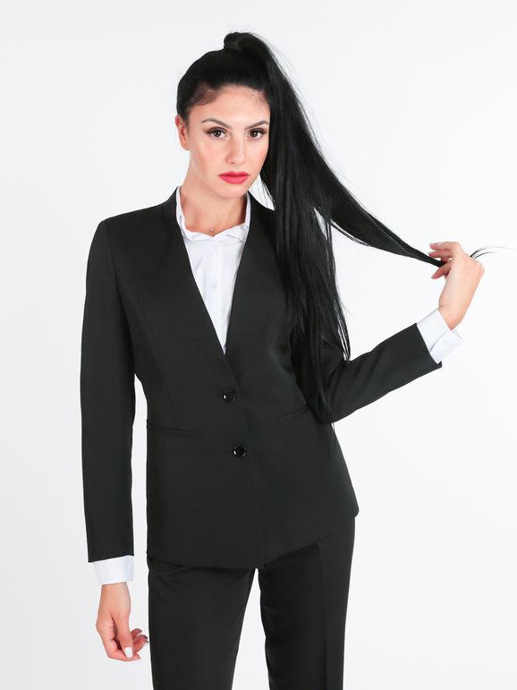 Radaus Blazer donna scollo alla coreana Blazer donna Nero taglia 56