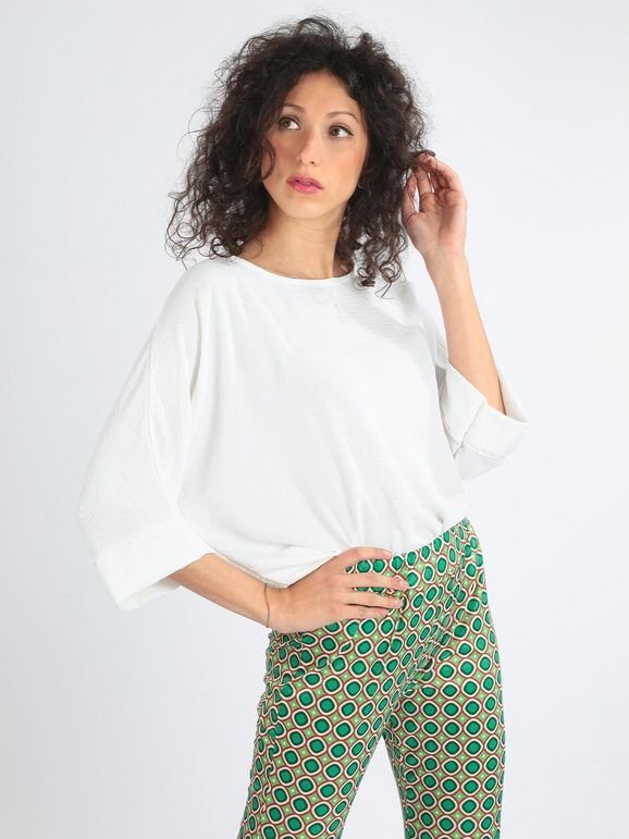 unique Blusa donna con maniche a pipistrello Bluse donna Bianco taglia Unica