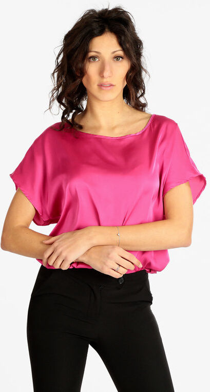 Sweet Blusa donna effetto raso Bluse donna Fucsia taglia S