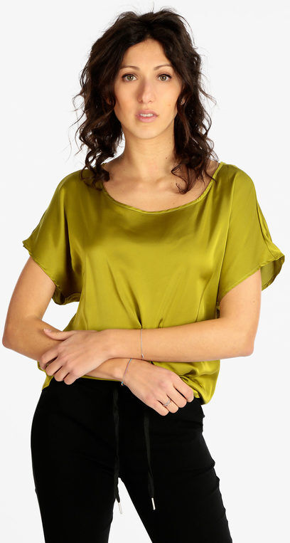 Sweet Blusa donna effetto raso Bluse donna Verde taglia M