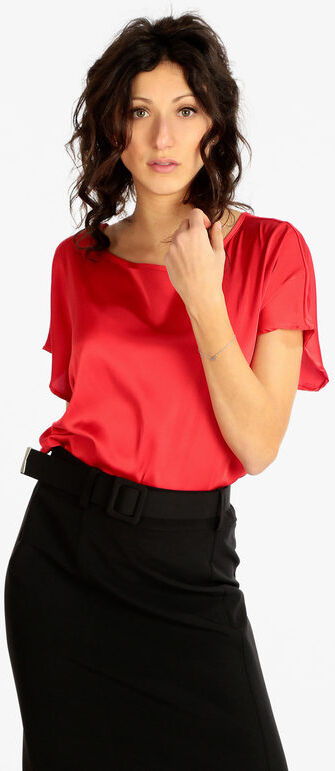 Sweet Blusa donna effetto raso Bluse donna Rosso taglia L