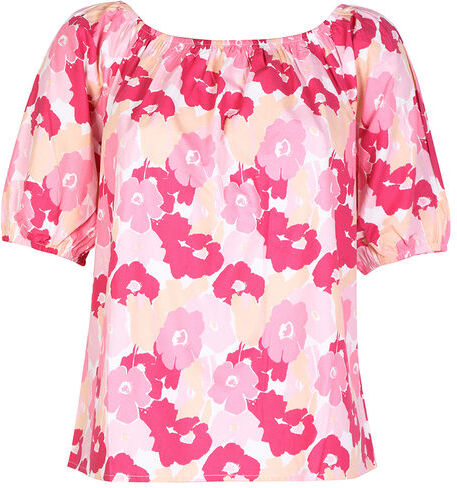 Sweet Blusa donna in cotone a fiori manica corta Bluse donna Rosa taglia M/L