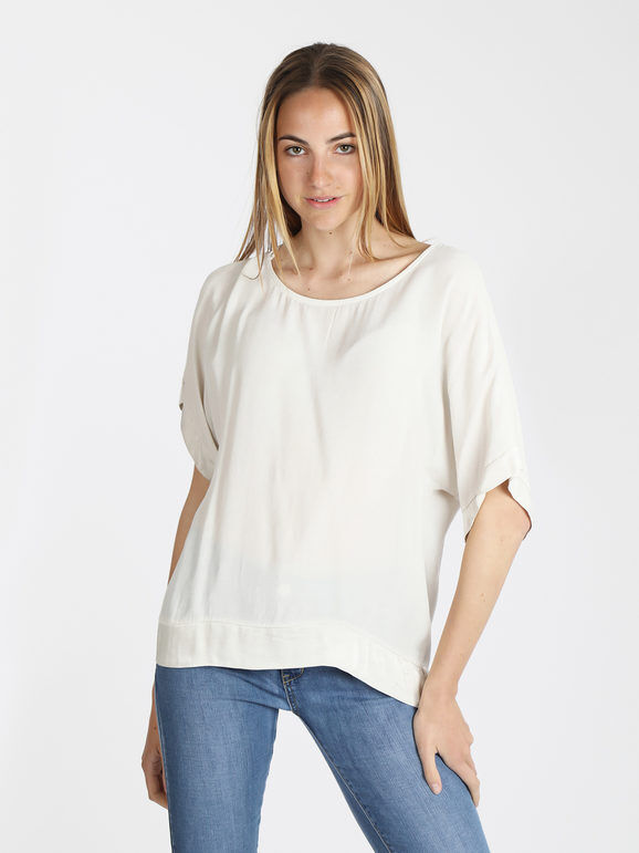 Daystar Blusa donna manica corta in viscosa Bluse donna Bianco taglia Unica