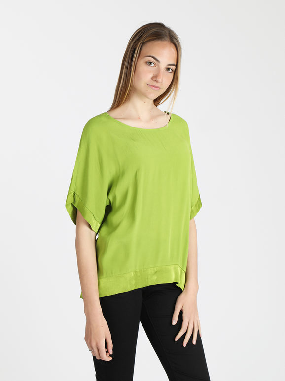 Daystar Blusa donna manica corta in viscosa Bluse donna Verde taglia Unica