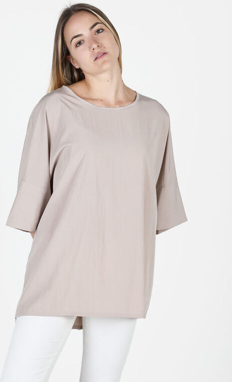 floria Blusa donna oversize con maniche corte a pipistrello Bluse donna Beige taglia Unica