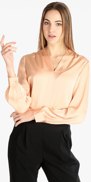 Sweet Blusa elegante donna in raso Bluse donna Beige taglia XL