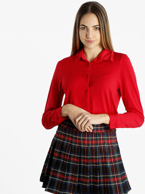 Sweet Camicia da donna elasticizzata a maniche lunghe Camicie Classiche donna Rosso taglia M