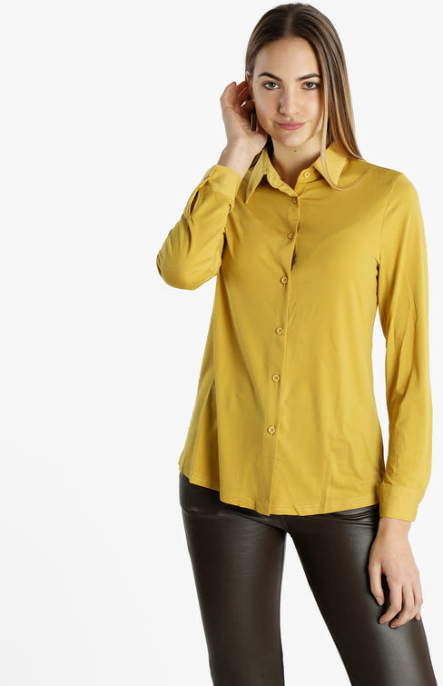 Sweet Camicia da donna elasticizzata a maniche lunghe Camicie Classiche donna Giallo taglia S