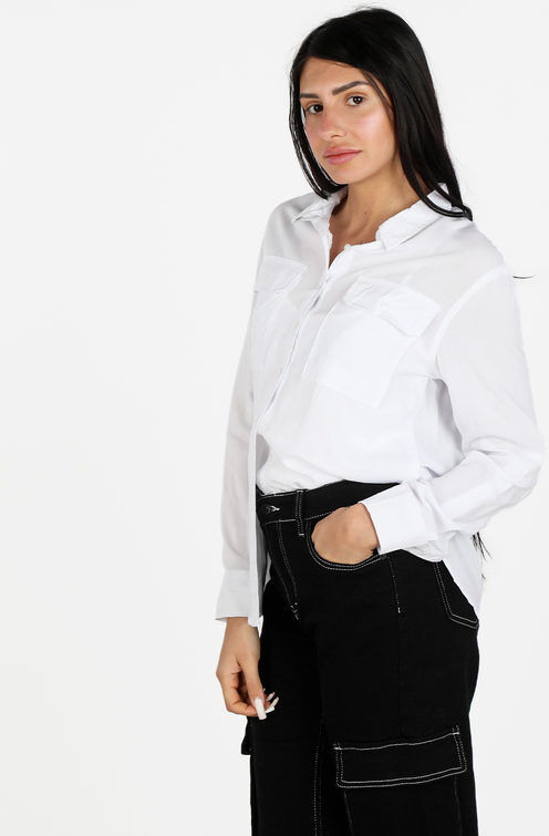 Ewinker Camicia donna a maniche lunghe con taschini Camicie donna Bianco taglia S