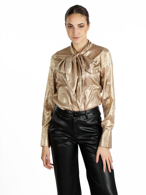 Sweet Camicia donna a maniche lunghe effetto cangiante Camicie Classiche donna Oro taglia XL