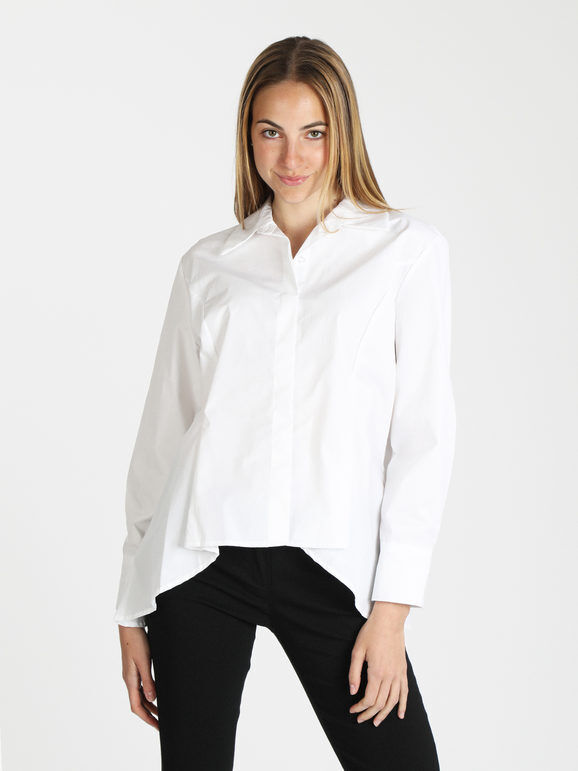 sun sun Camicia donna asimmetrica in cotone Camicie donna Bianco taglia Unica