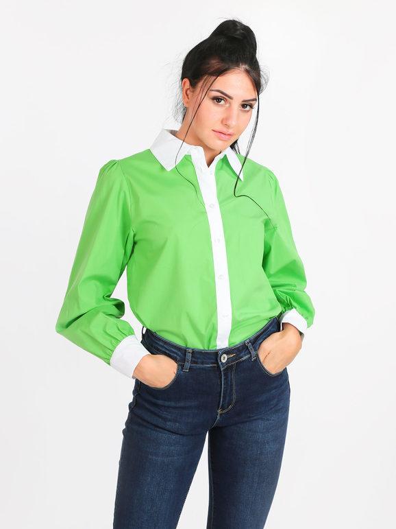 Lumina Camicia donna classica in cotone Camicie Classiche donna Verde taglia S