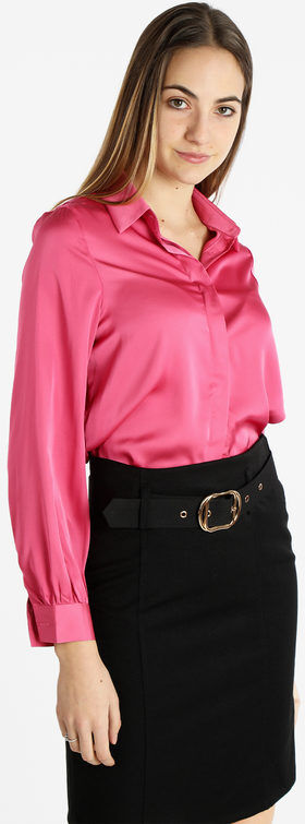 Sweet Camicia donna effetto raso Camicie Classiche donna Fucsia taglia XL