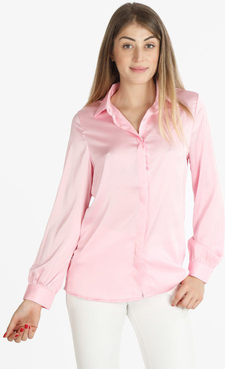 Sweet Camicia donna in raso con colletto Camicie donna Rosa taglia M