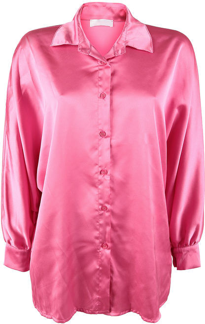 Vanita Camicia donna oversize con manica a pipistrello Camicie Classiche donna Fucsia taglia Unica