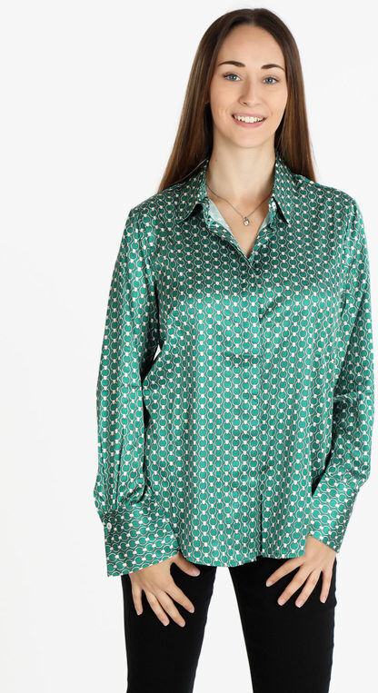 Sweet Camicia effetto raso con stampa da donna Camicie Classiche donna Verde taglia S