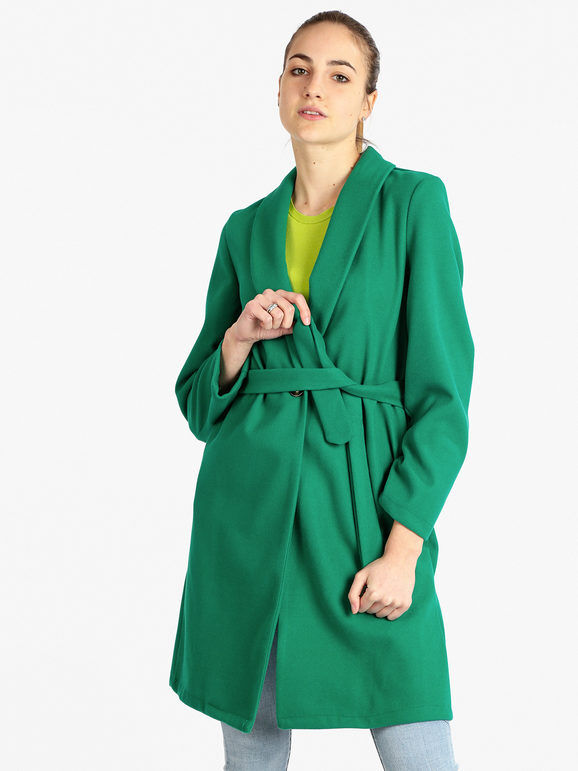 Solada Cappotto classico donna con cintura Cappotto Classico donna Verde taglia Unica