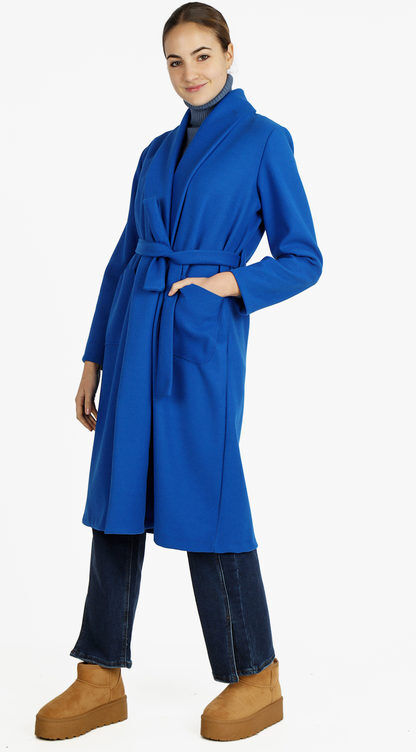 Solada Cappotto classico donna con cintura Cappotto Classico donna Blu taglia Unica