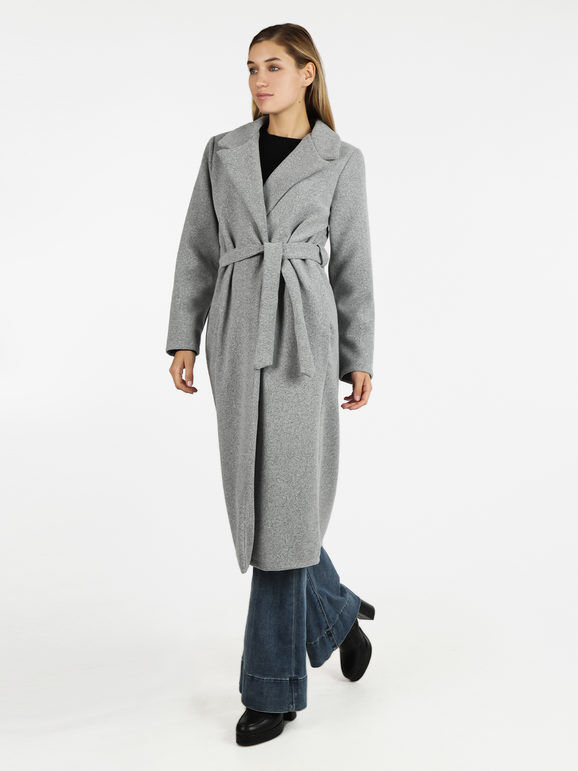 Solada Cappotto classico donna con cintura Cappotto Classico donna Grigio taglia Unica